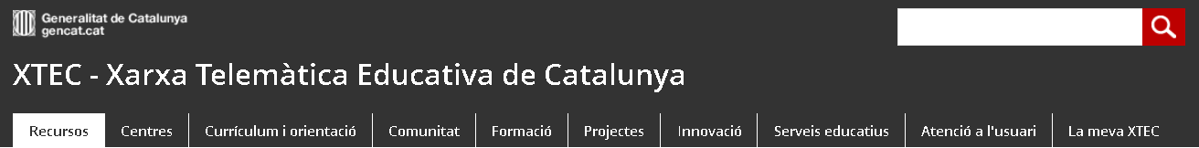 Cabecera de la web de acceso a los recuros de XTEC (Catalunya)